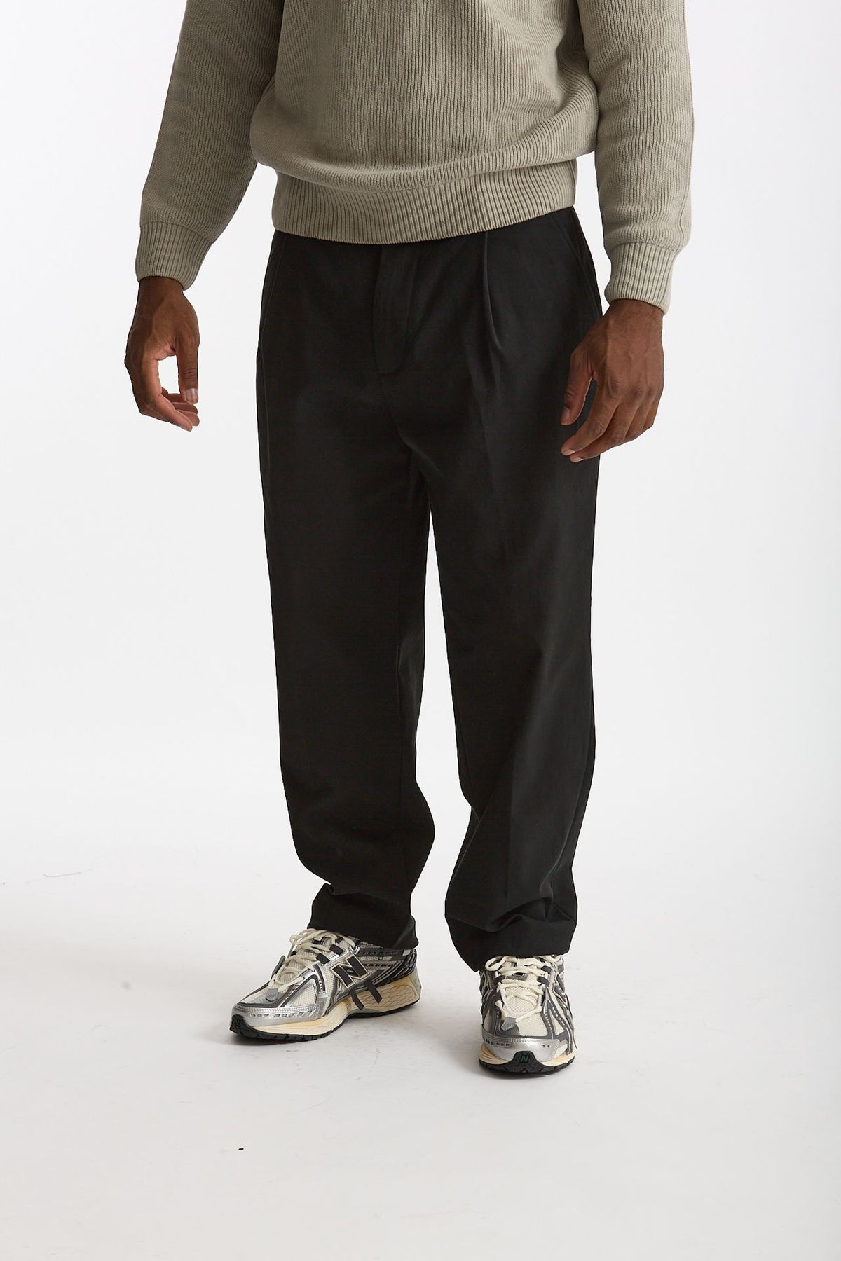 Pantalone GIN in cotone e nylon stretch nero uomo Department five - 2