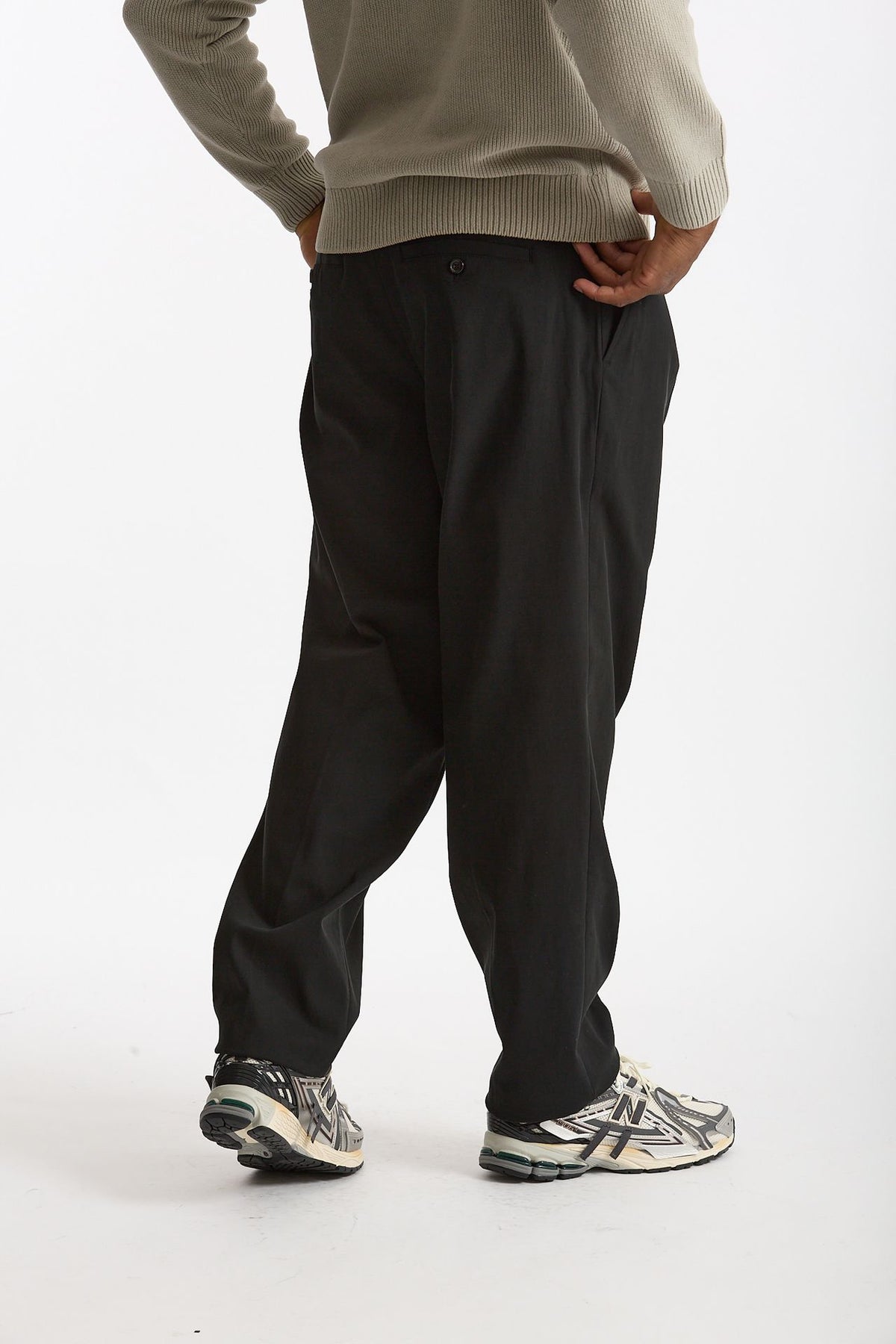 Pantalone GIN in cotone e nylon stretch nero uomo Department five - 4