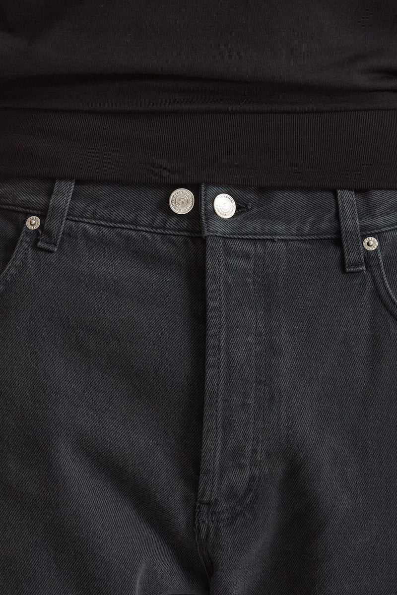 Jeans MUSSO in cotone bull fermo nero uomo Department five - 5