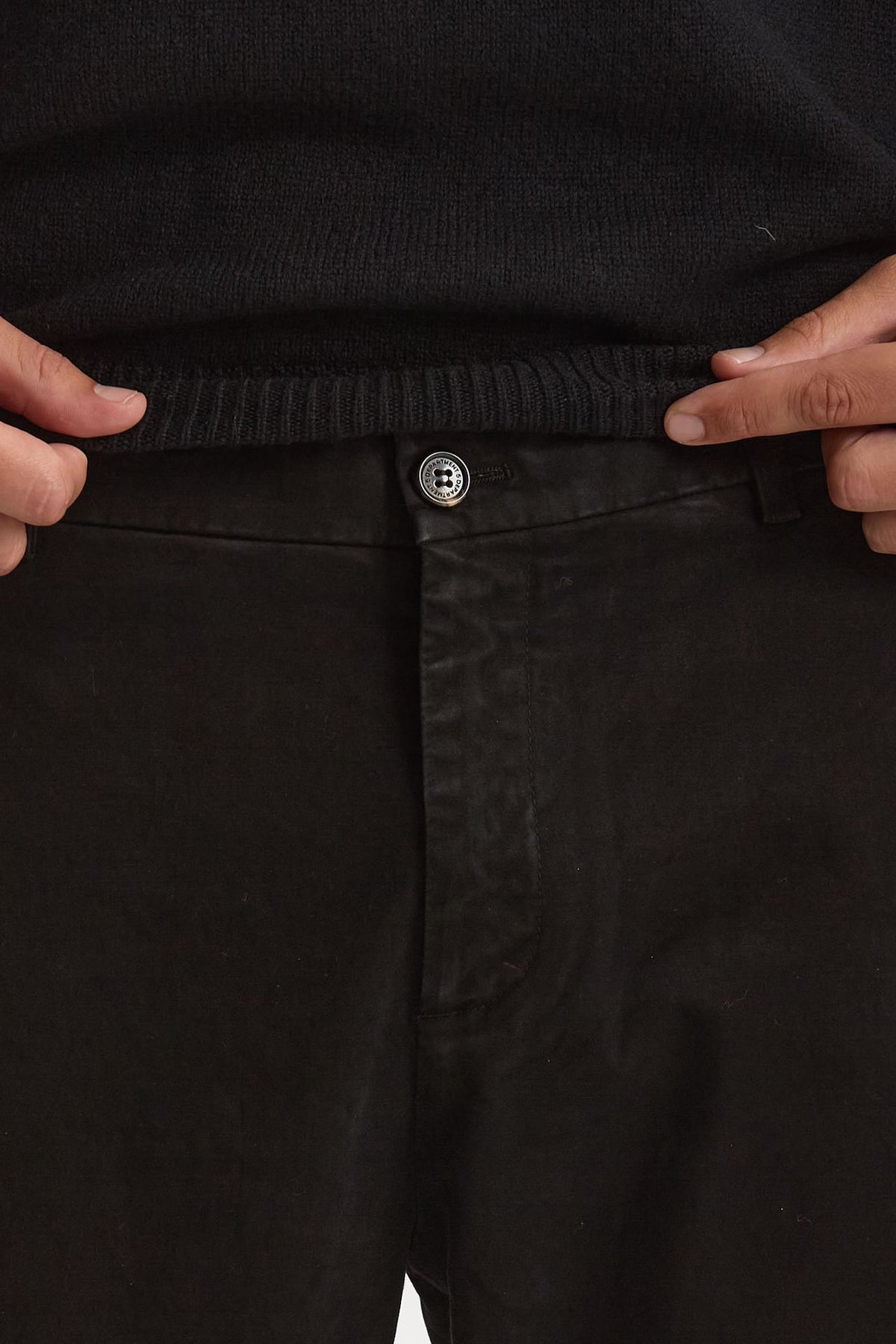Pantalone PRINCE in cotone stretch lavato nero uomo Department five - 5