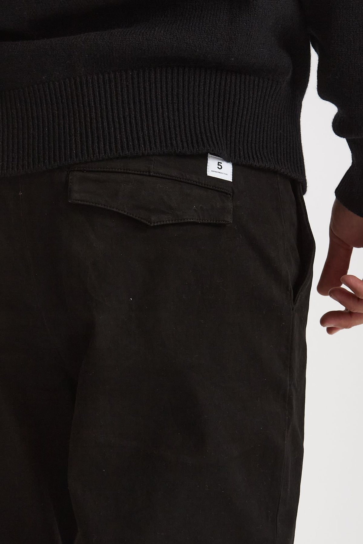 Pantalone PRINCE in cotone stretch lavato nero uomo Department five - 7