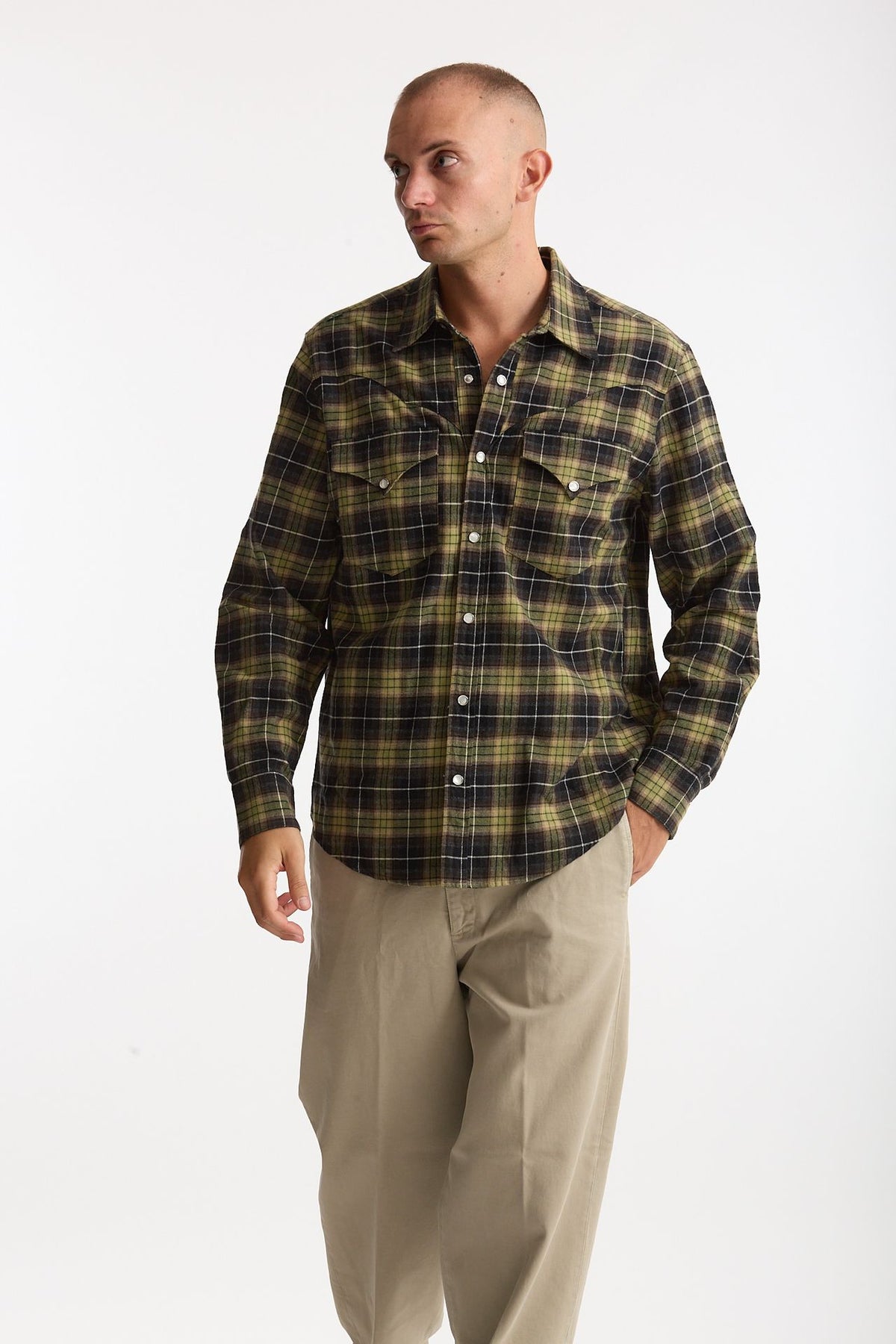 Camicia texana cotone scozzese uomo Department five - 1