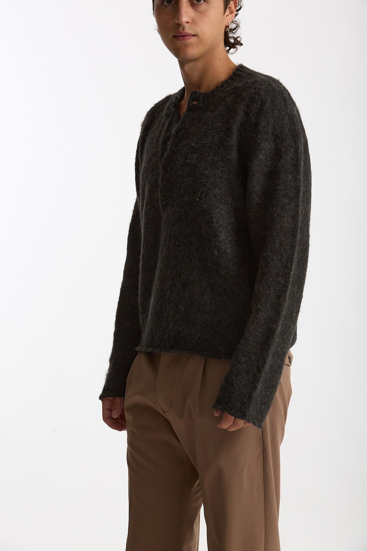 Maglia Serafino grigio antracite uomo Diana studio - 1