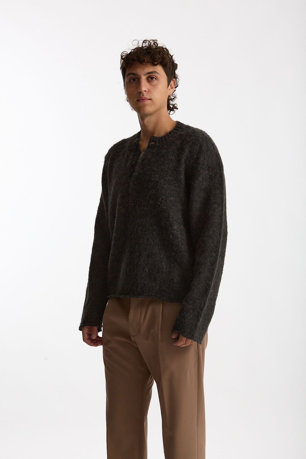 Maglia Serafino grigio antracite uomo Diana studio - 6