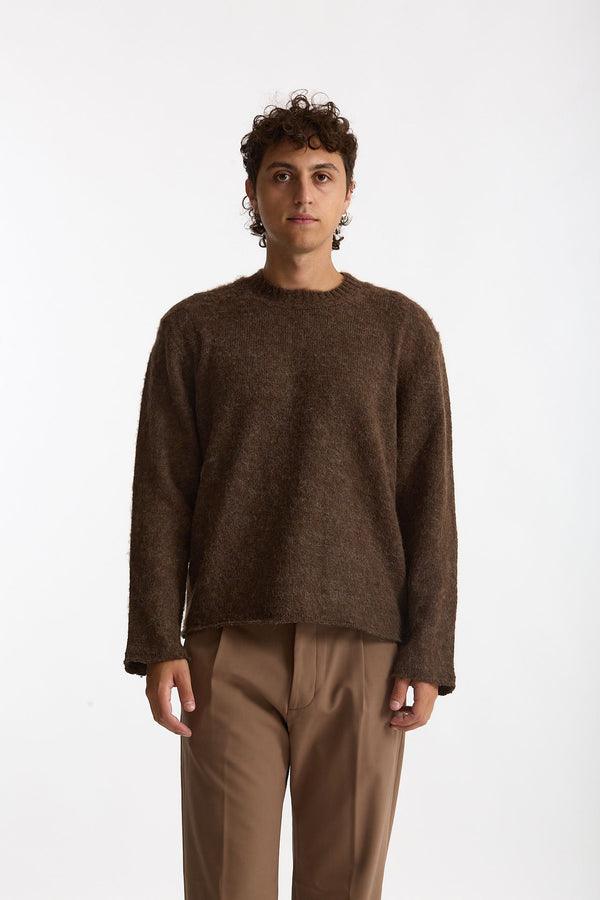 Maglia girocollo marrone uomo Diana studio