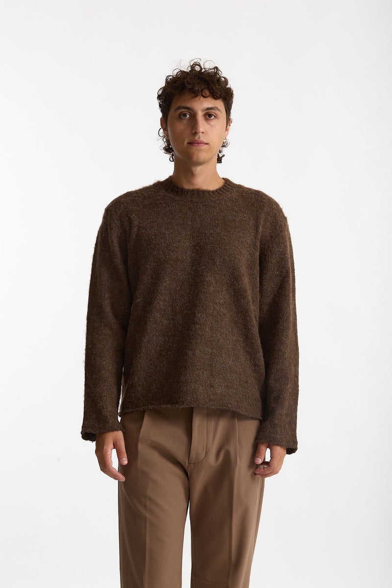 Maglia girocollo marrone uomo Diana studio - 1