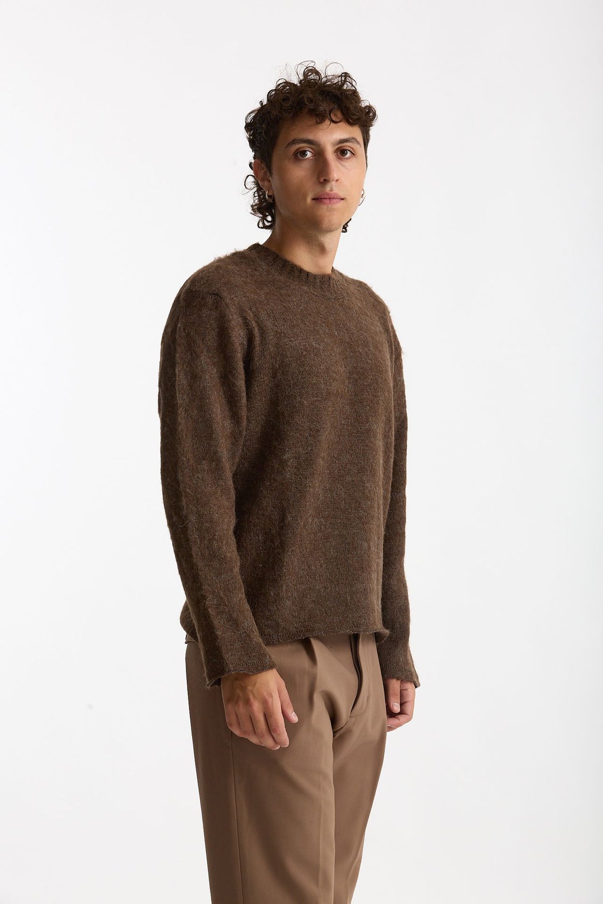 Maglia girocollo marrone uomo Diana studio - 3