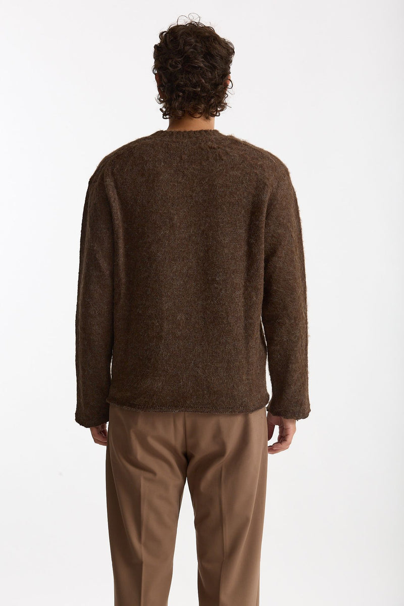 Maglia girocollo marrone uomo Diana studio - 4