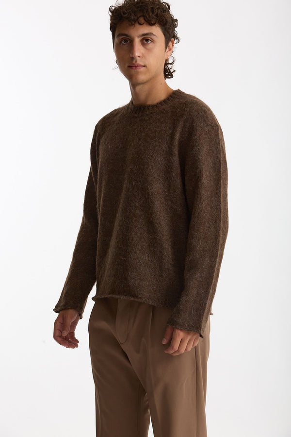 Maglia girocollo marrone uomo Diana studio