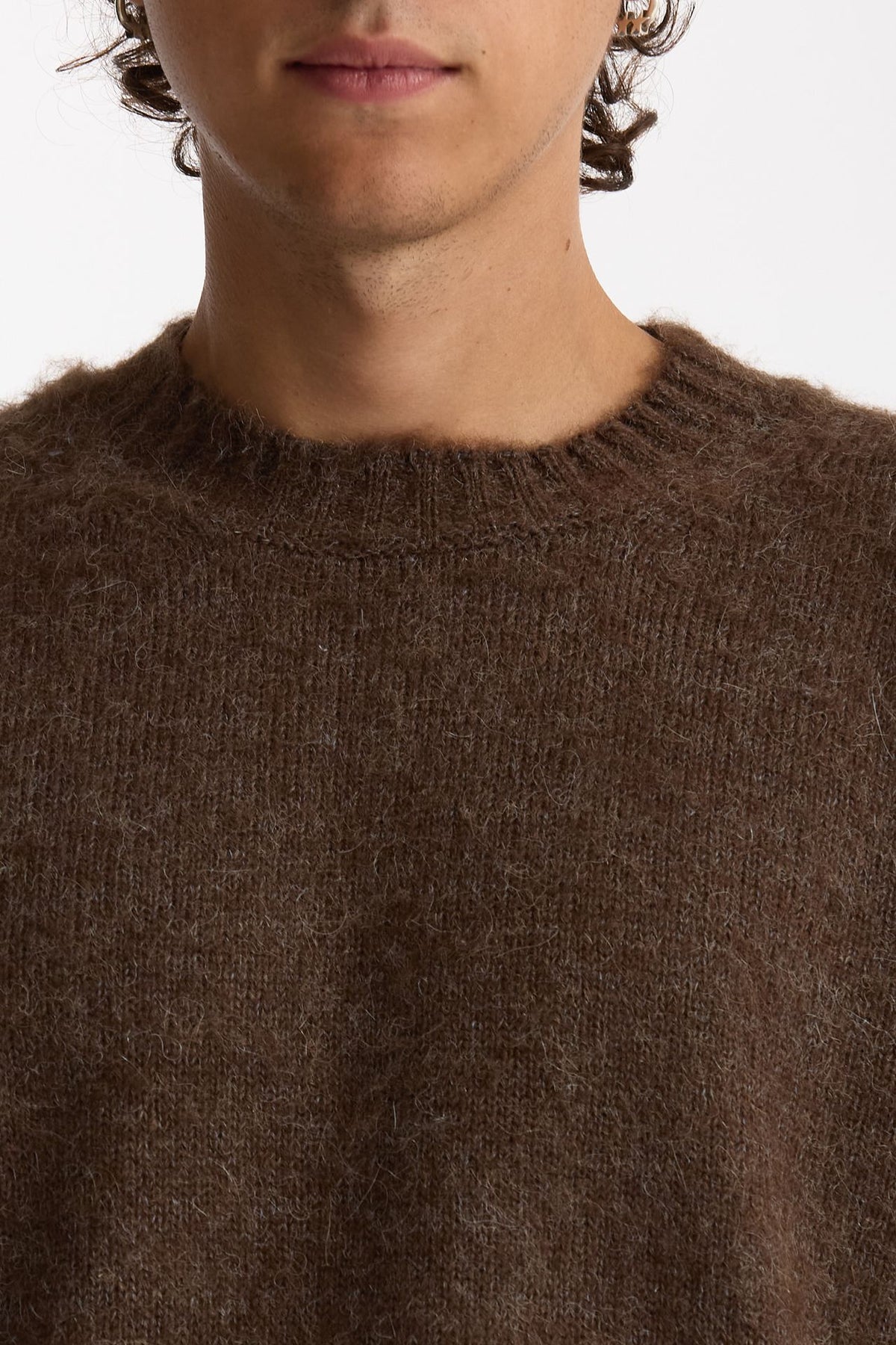 Maglia girocollo marrone uomo Diana studio - 5