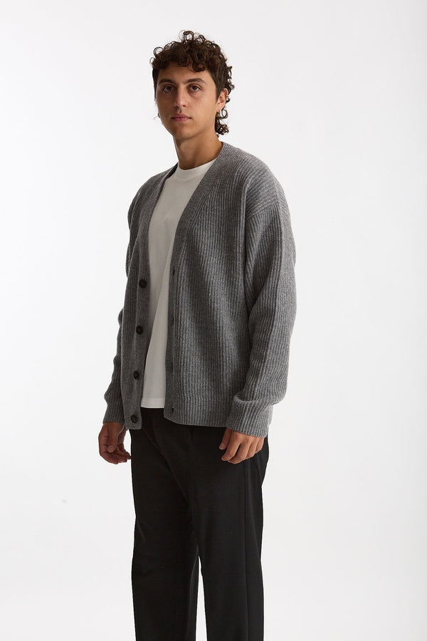 Cardigan in lana grigio uomo Diana studio