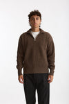 Maglia Mezza zip in lana marrone uomo Diana studio - 1
