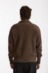 Maglia Mezza zip in lana marrone uomo Diana studio - 4