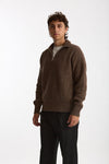 Maglia Mezza zip in lana marrone uomo Diana studio - 5