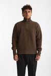 Maglia Mezza zip in lana marrone uomo Diana studio - 6