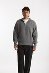 Maglia Mezza zip in lana grigio uomo Diana studio - 2