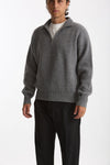 Maglia Mezza zip in lana grigio uomo Diana studio - 1
