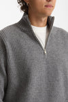 Maglia Mezza zip in lana grigio uomo Diana studio - 3