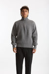 Maglia Mezza zip in lana grigio uomo Diana studio - 7