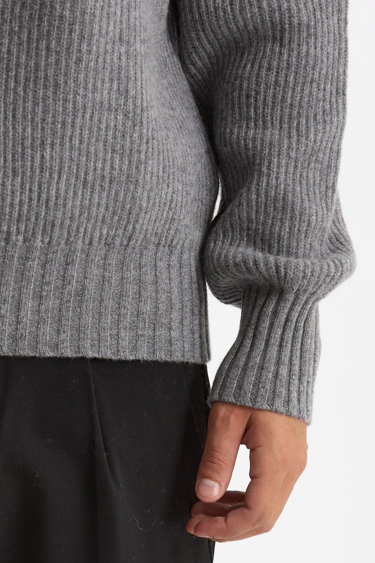 Maglia Mezza zip in lana grigio uomo Diana studio - 8