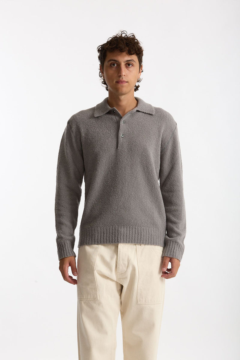 Polo in lana boucle’ grigio uomo Diana studio - 1