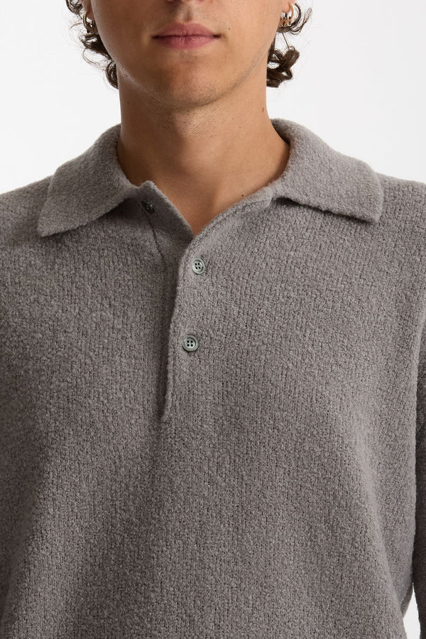Polo in lana boucle’ grigio uomo Diana studio
