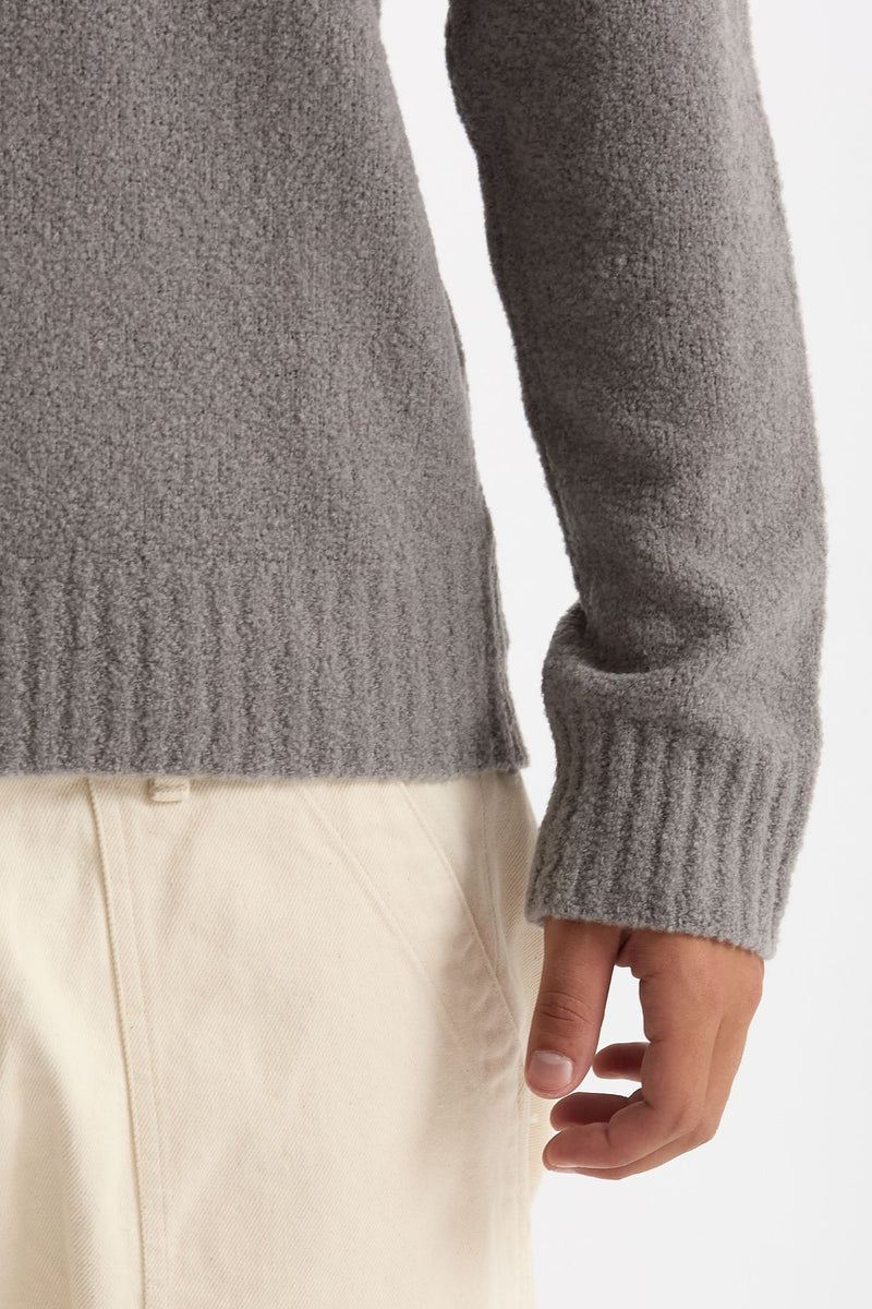 Polo in lana boucle’ grigio uomo Diana studio - 6