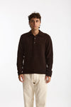 Polo in lana boucle’ marrone uomo Diana studio - 2
