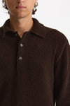 Polo in lana boucle’ marrone uomo Diana studio - 5