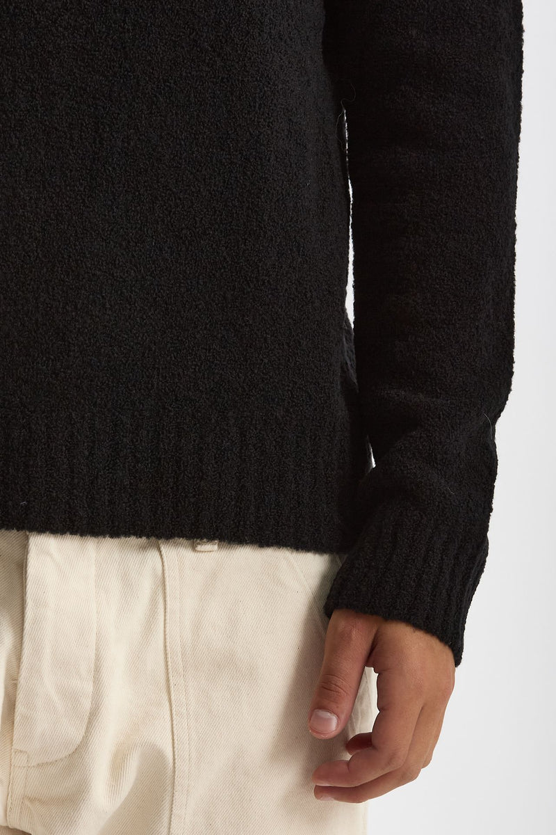 Polo in lana boucle’ nero uomo Diana studio - 6