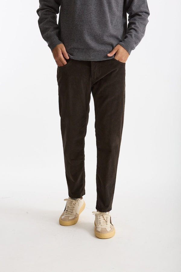 Jeans BRIGHTON in velluto marrone uomo Dondup