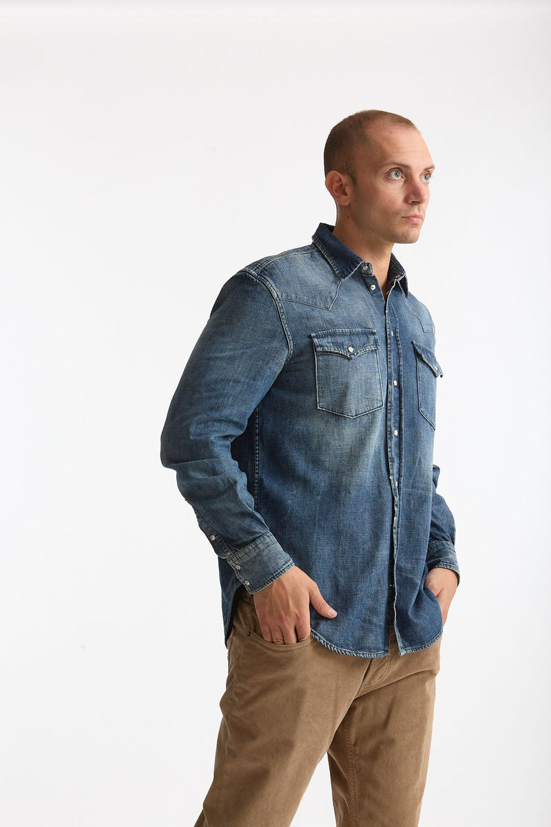 Camicia manica lunga in denim medio uomo Dondup - 5