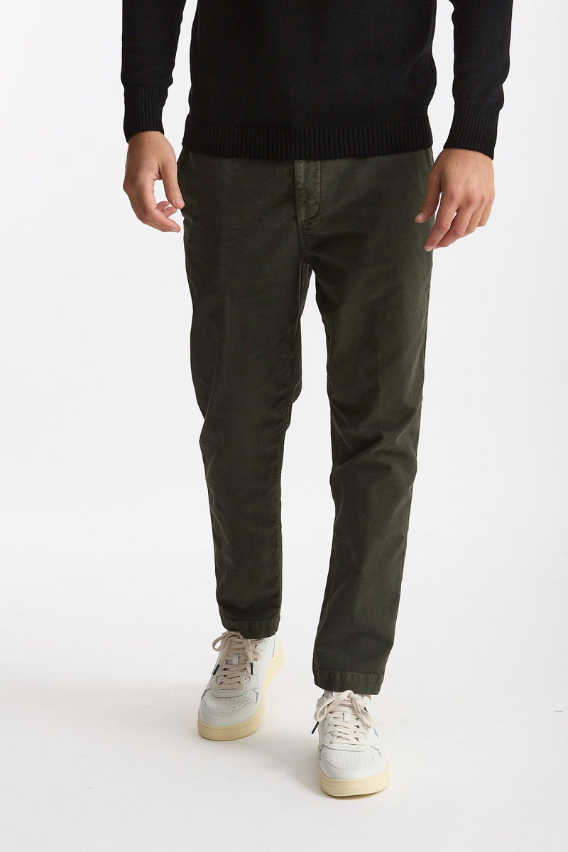 Pantalone in cotone lavato stretch ZYAN verdone uomo Dondup - 1