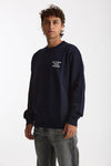 Felpa girocollo in cotone blu uomo Drôle de monsieur - 5