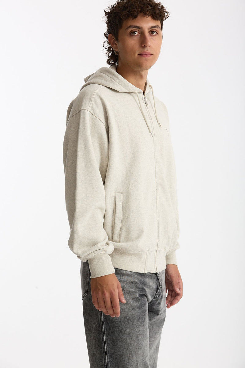 Felpa Full zip in cotone grigio chiaro uomo Drôle de monsieur - 2