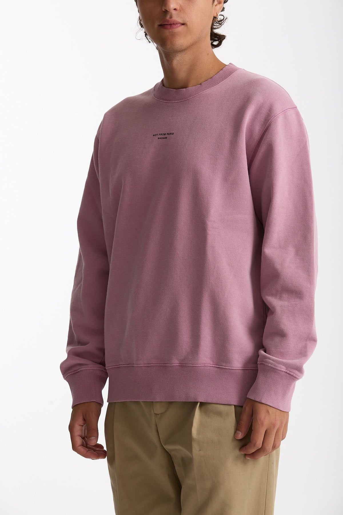 Felpa Girocollo in cotone rosa uomo Drôle de monsieur - 2