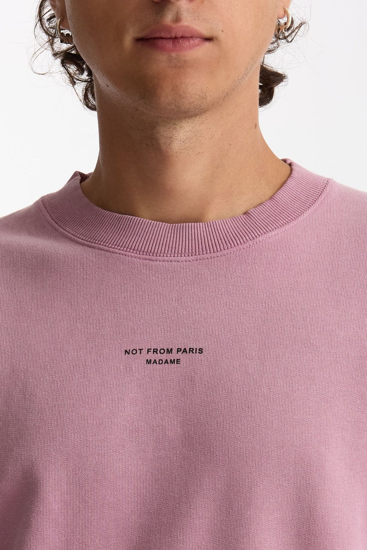 Felpa Girocollo in cotone rosa uomo Drôle de monsieur - 5