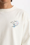 T-shirt girocollo in cotone bianco uomo Drôle de monsieur - 5