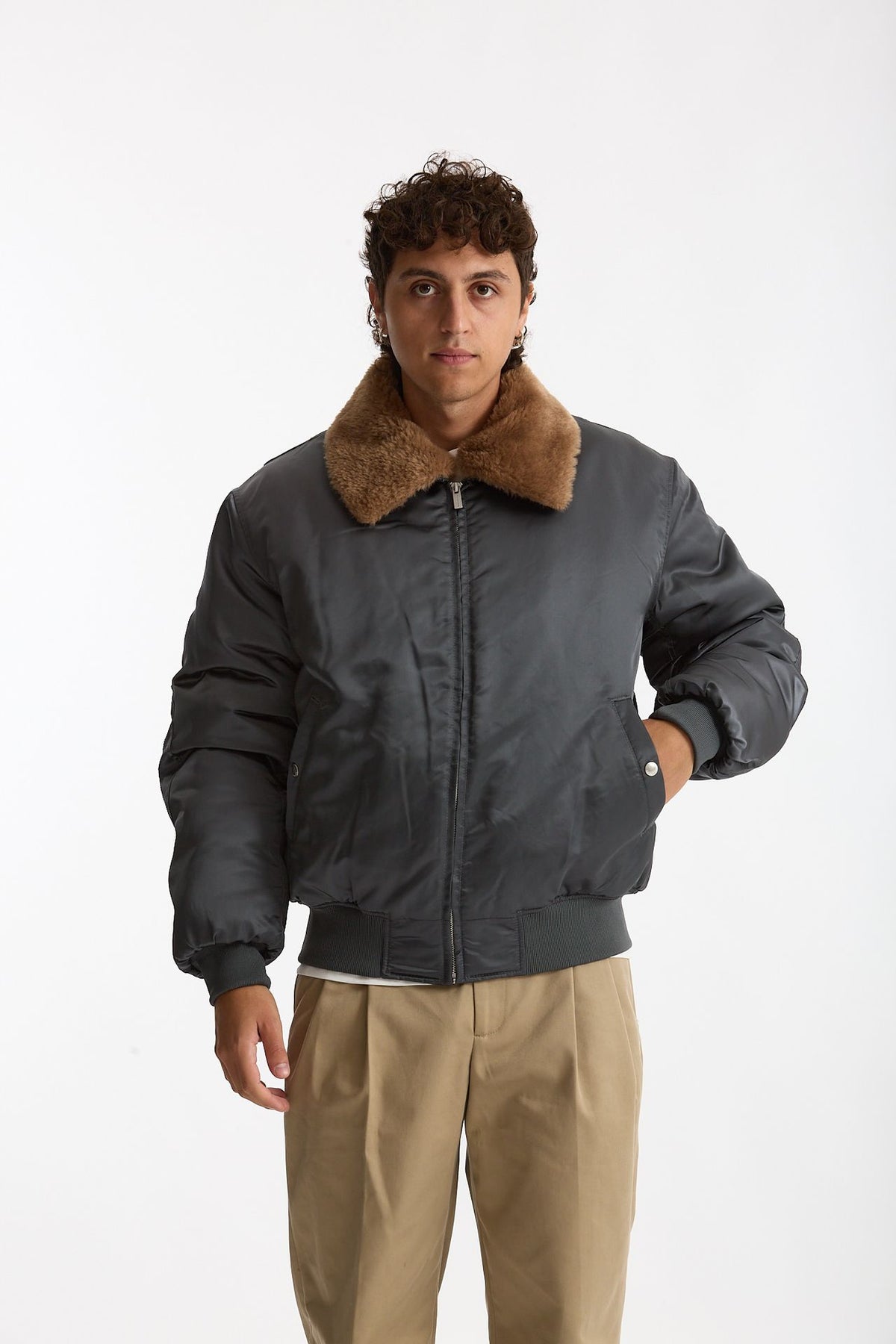 Bomber foderato grigio uomo Drôle de monsieur - 3