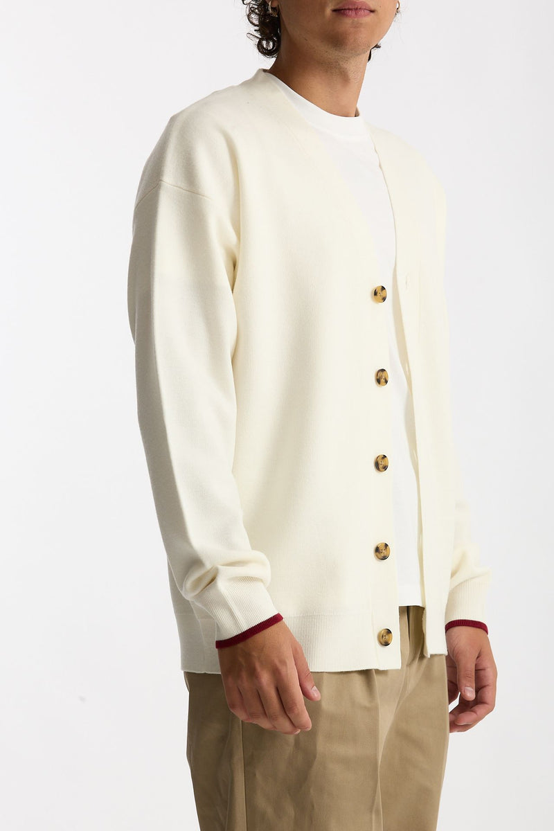 Cardigan in Lana merinos panna uomo Drôle de monsieur - 2