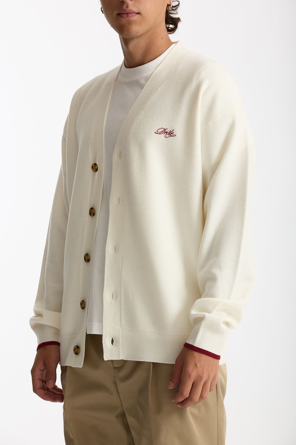 Cardigan in Lana merinos panna uomo Drôle de monsieur - 4