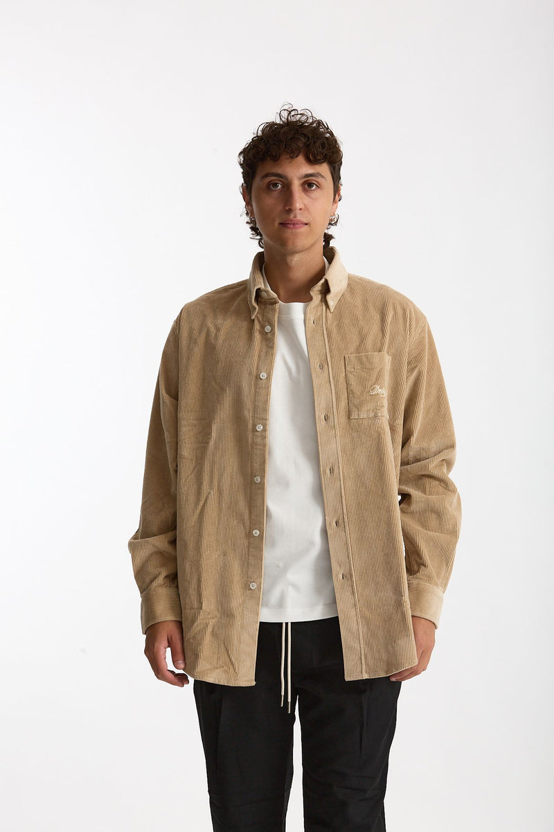 Camicia in velluto beige uomo Drôle de monsieur - 2