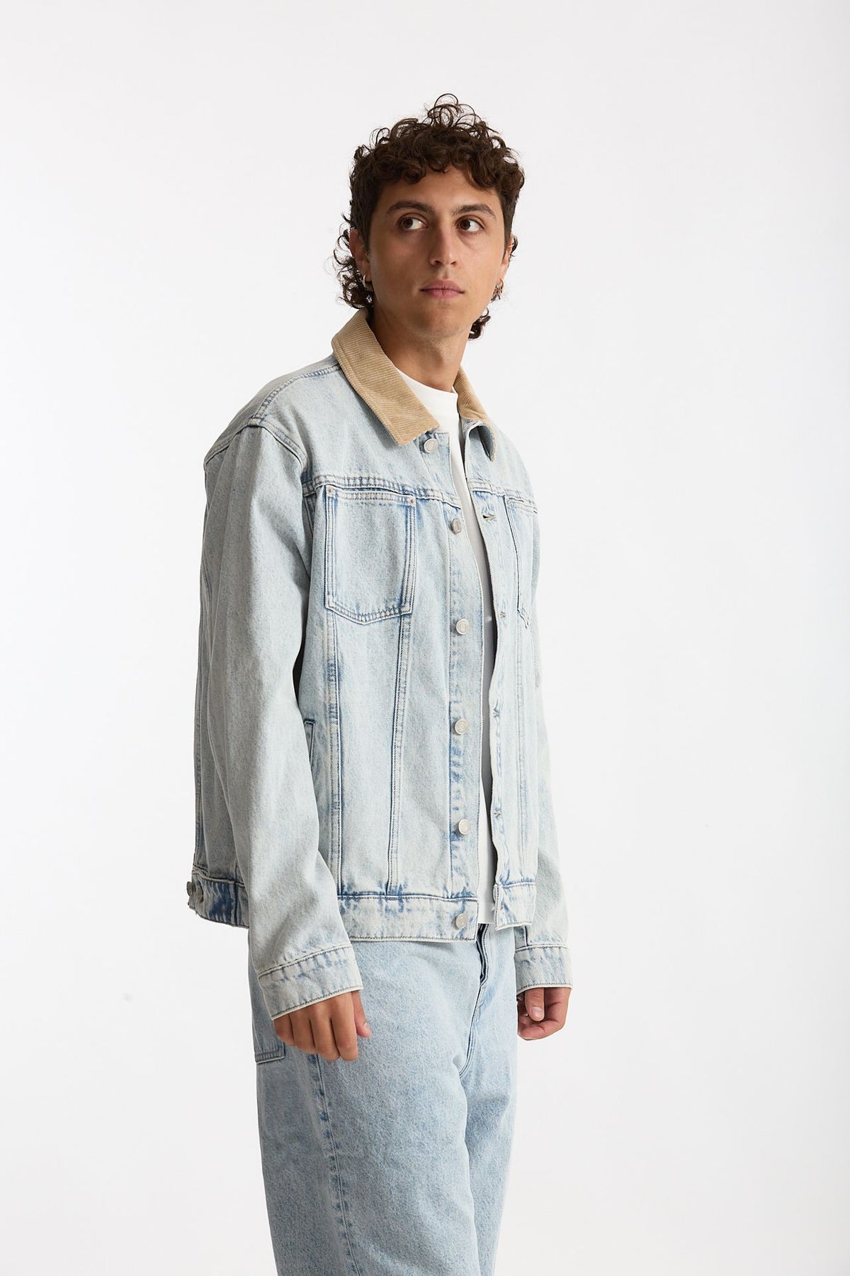 Giubbino denim Lavaggio chiaro uomo Drôle de monsieur - 4