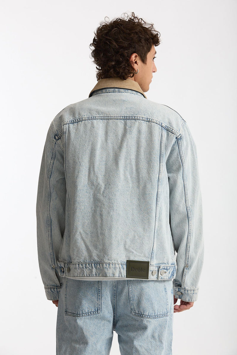 Giubbino denim Lavaggio chiaro uomo Drôle de monsieur - 5