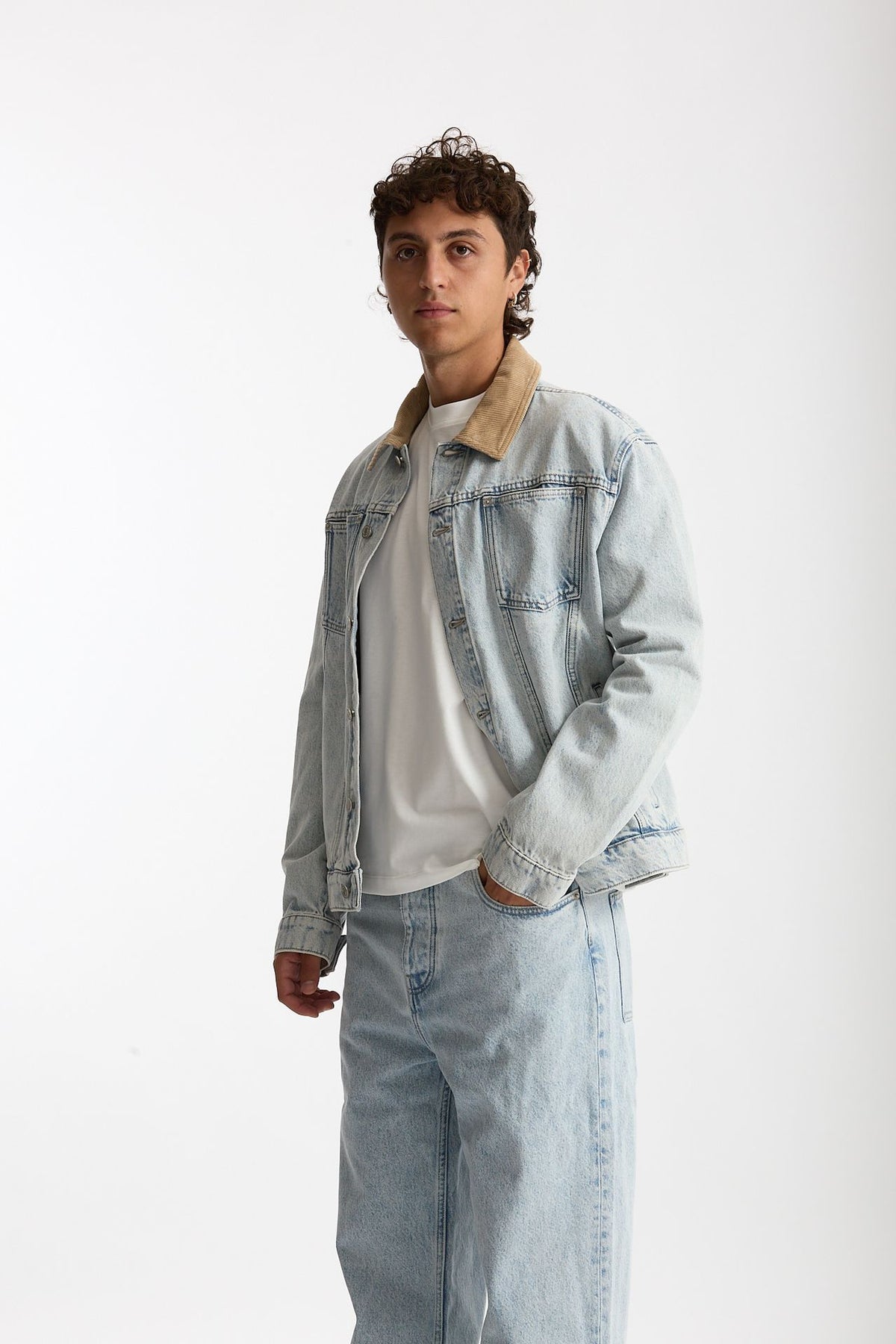 Giubbino denim Lavaggio chiaro uomo Drôle de monsieur - 7