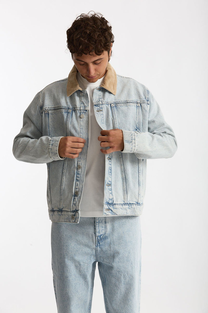Giubbino denim Lavaggio chiaro uomo Drôle de monsieur - 1