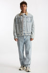 Giubbino denim Lavaggio chiaro uomo Drôle de monsieur - 3