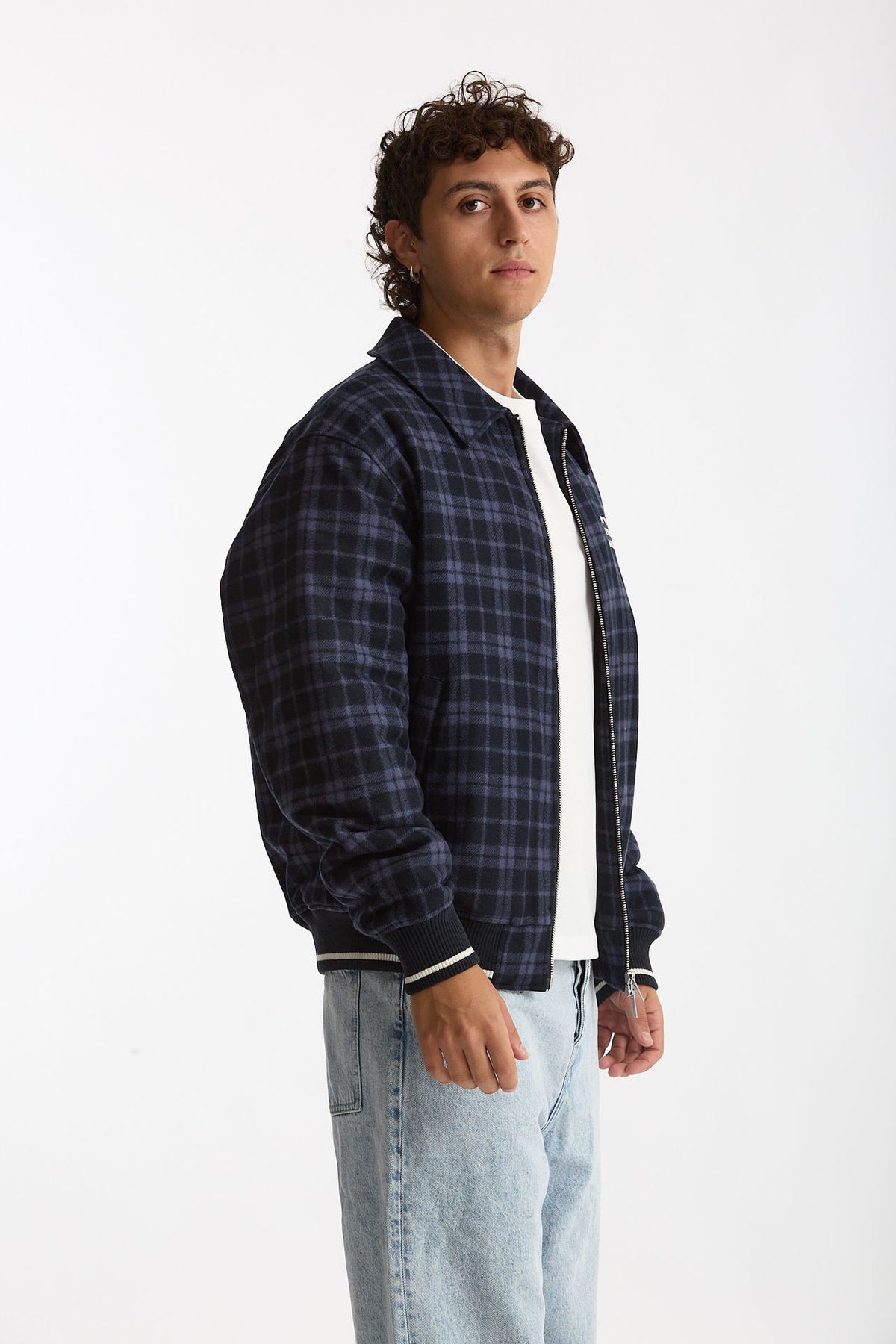 Bomber scozzese blu e nero uomo Drôle de monsieur - 3