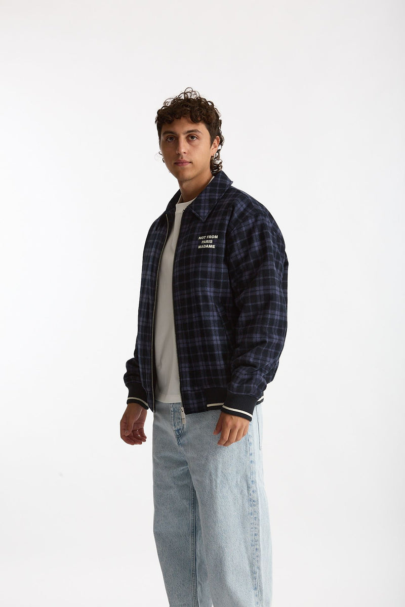Bomber scozzese blu e nero uomo Drôle de monsieur - 5