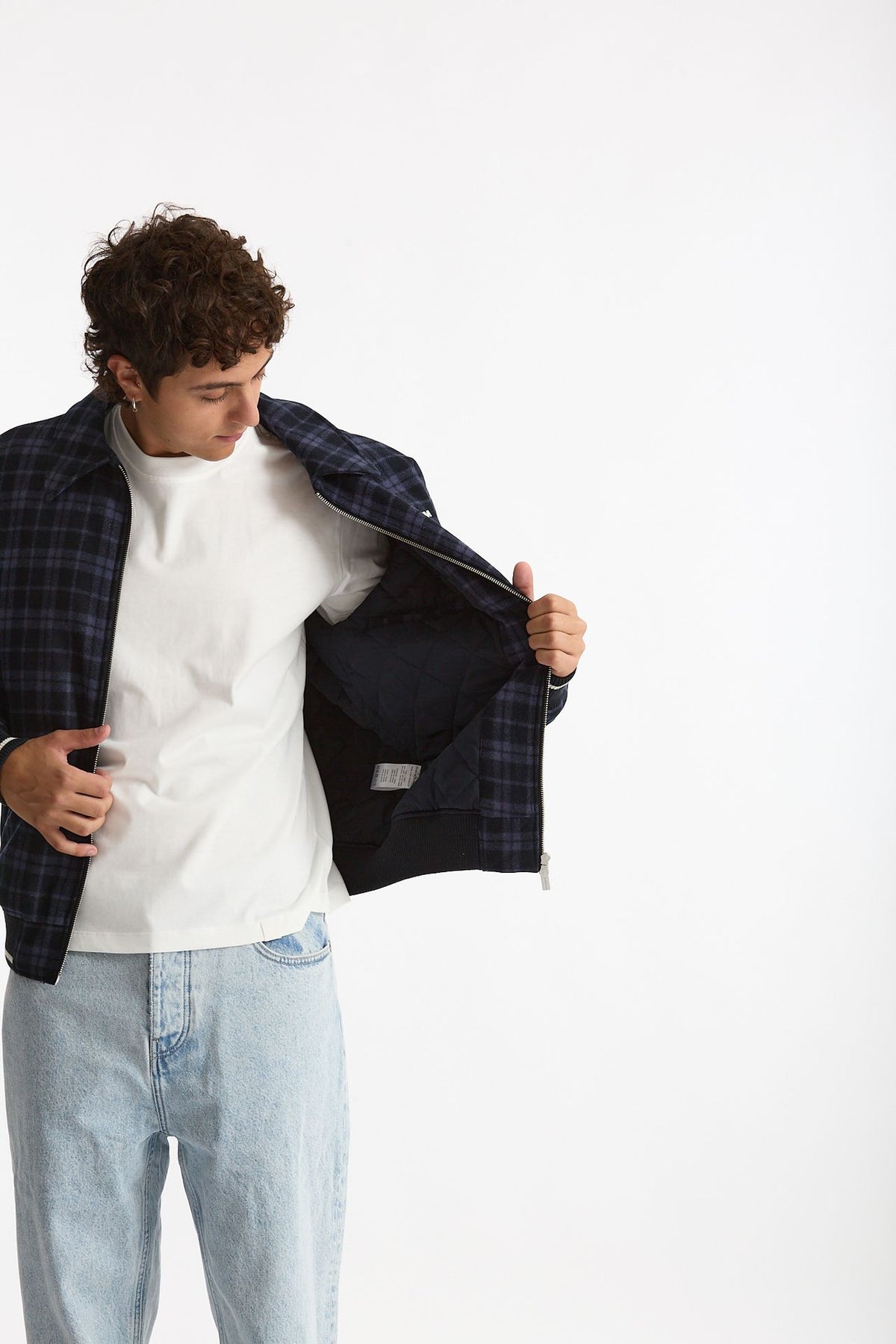 Bomber scozzese blu e nero uomo Drôle de monsieur - 7